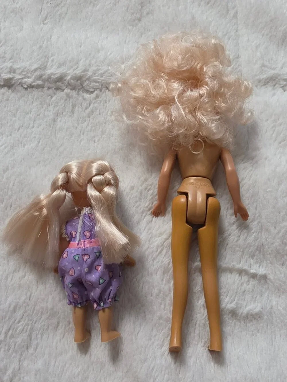 Vintage Kid Kore Dolls 1990s Lot Big Fashion Doll & Little Sister in Romper